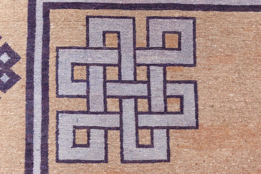 Authentic Early 20th Century Chinese Beige Handmade Wool Rug BB8843