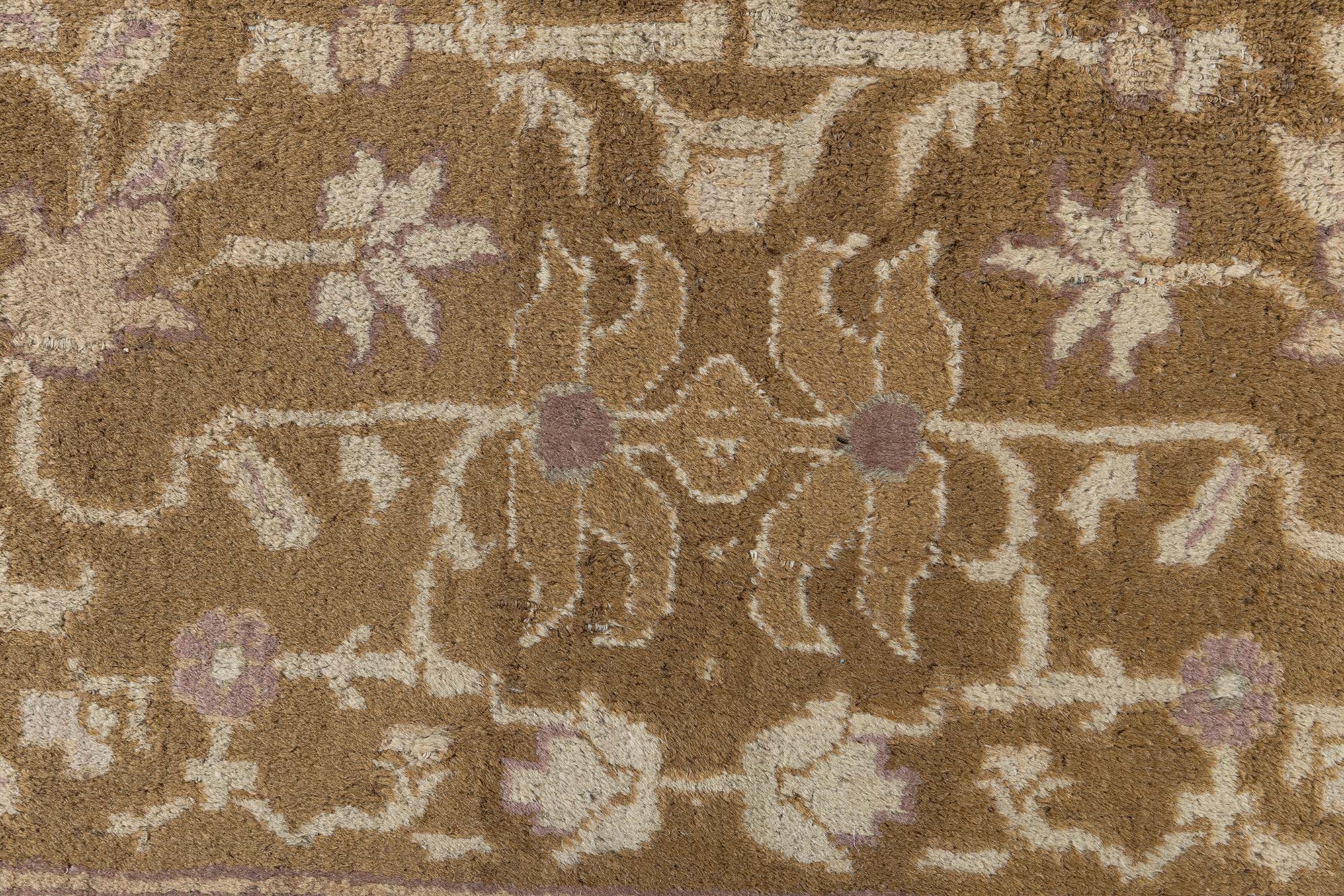 Antique Amritsar Indian Allover Warm Tan Hand-Knotted Wool Rug – Circa 1900 BB9071 Antique Amritsar Indian Allover Warm Tan Hand-Knotted Wool Rug – Circa 1900 BB9071
