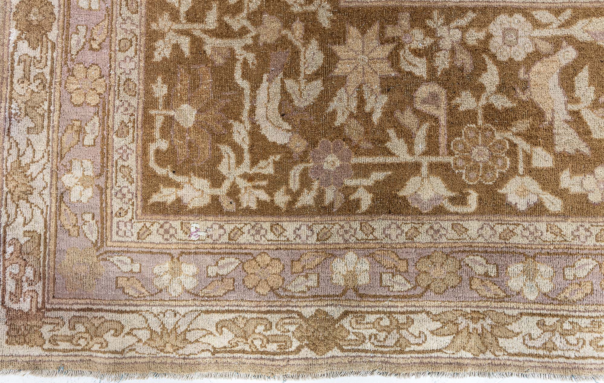 Antique Amritsar Indian Allover Warm Tan Hand-Knotted Wool Rug – Circa 1900 BB9071 Antique Amritsar Indian Allover Warm Tan Hand-Knotted Wool Rug – Circa 1900 BB9071