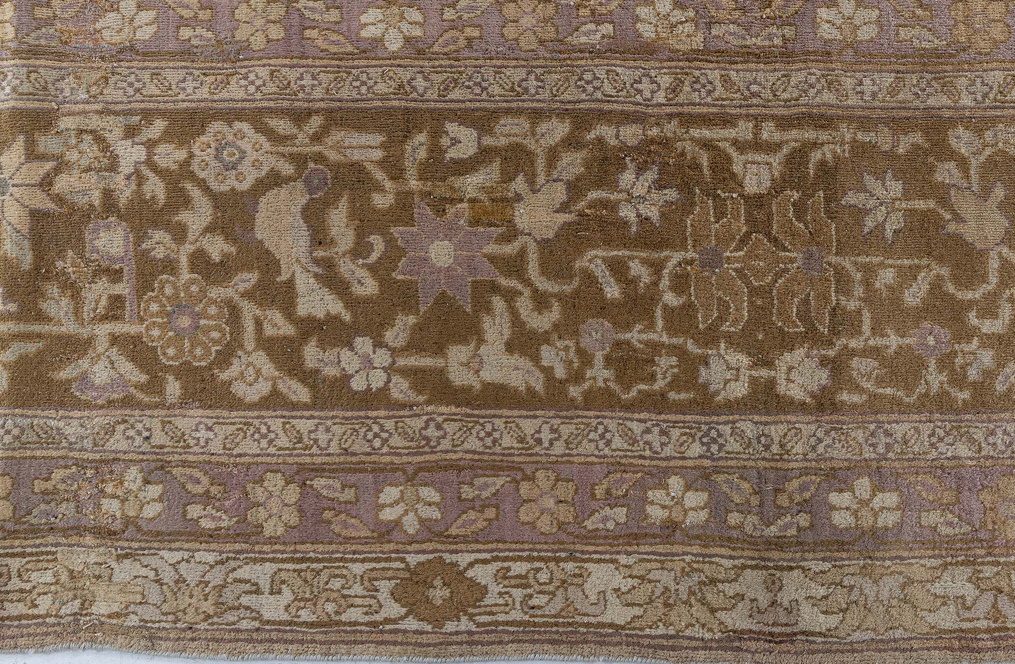 Antique Amritsar Indian Allover Warm Tan Hand-Knotted Wool Rug – Circa 1900 BB9071 Antique Amritsar Indian Allover Warm Tan Hand-Knotted Wool Rug – Circa 1900 BB9071