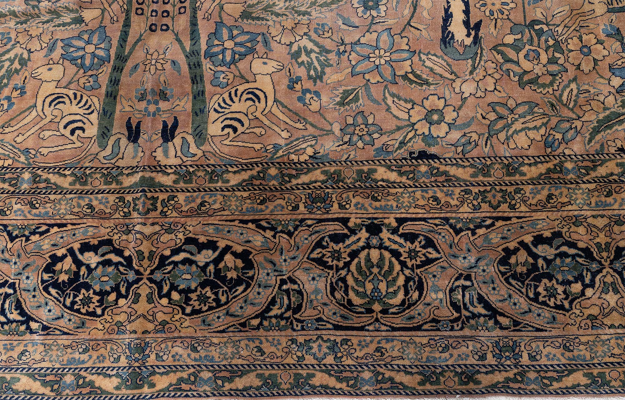Kirman Persian Antique Allover Warm Tan Hand-Knotted Wool Rug – Circa 1900 BB9222 Kirman Persian Antique Allover Warm Tan Hand-Knotted Wool Rug – Circa 1900 BB9222