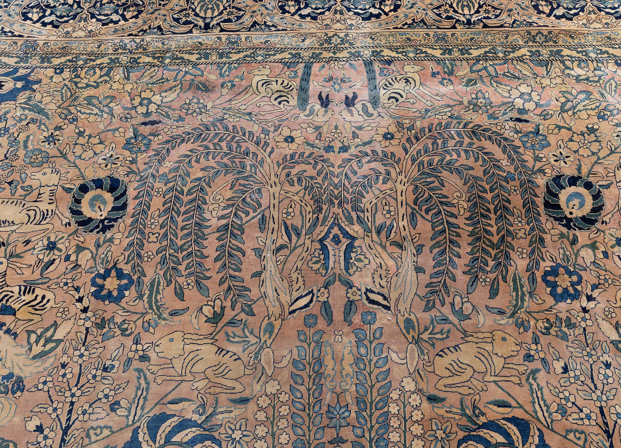 Kirman Persian Antique Allover Warm Tan Hand-Knotted Wool Rug – Circa 1900 BB9222 Kirman Persian Antique Allover Warm Tan Hand-Knotted Wool Rug – Circa 1900 BB9222