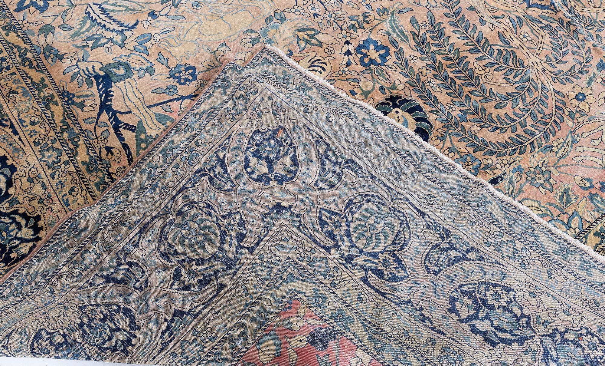 Kirman Persian Antique Allover Warm Tan Hand-Knotted Wool Rug – Circa 1900 BB9222 Kirman Persian Antique Allover Warm Tan Hand-Knotted Wool Rug – Circa 1900 BB9222