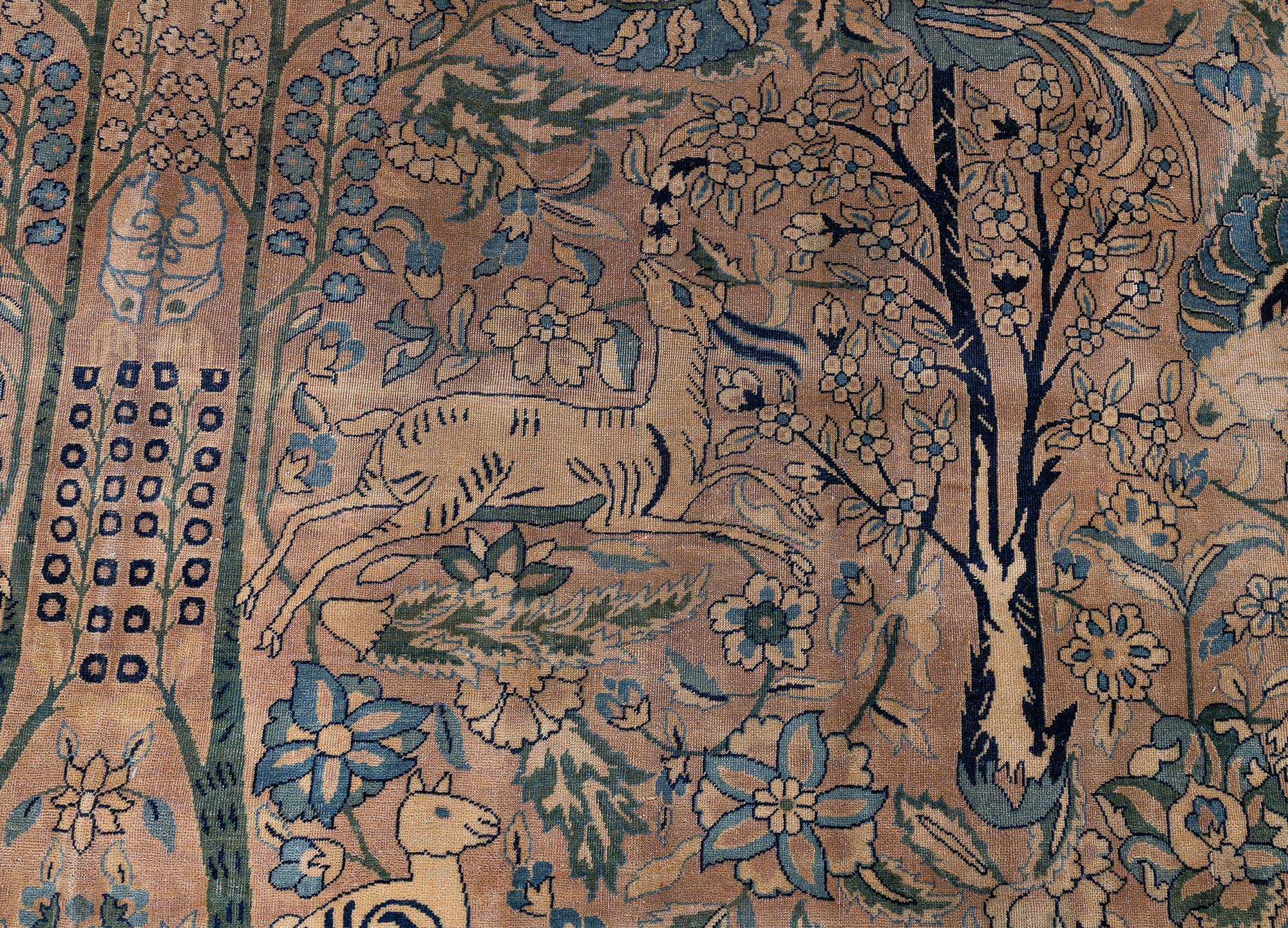 Kirman Persian Antique Allover Warm Tan Hand-Knotted Wool Rug – Circa 1900 BB9222 Kirman Persian Antique Allover Warm Tan Hand-Knotted Wool Rug – Circa 1900 BB9222