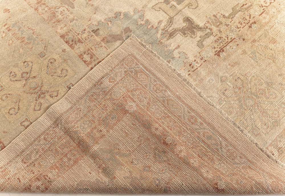 Contemporary Sultanabad Botanic Warm Beige, Orange & Blue Rug N10399