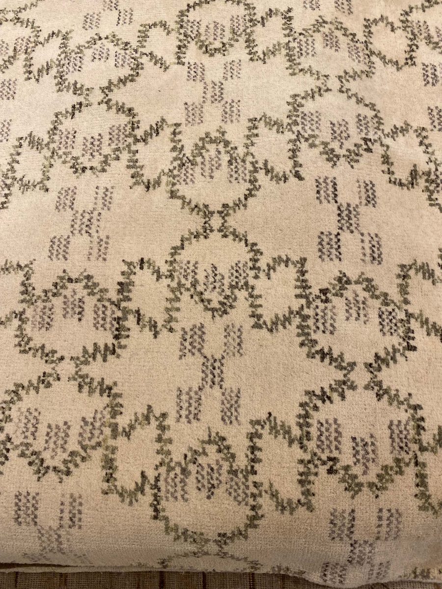 Doris Leslie Blau Collection Modern Paleo Rug in Ivory, Green, and Grey N10476