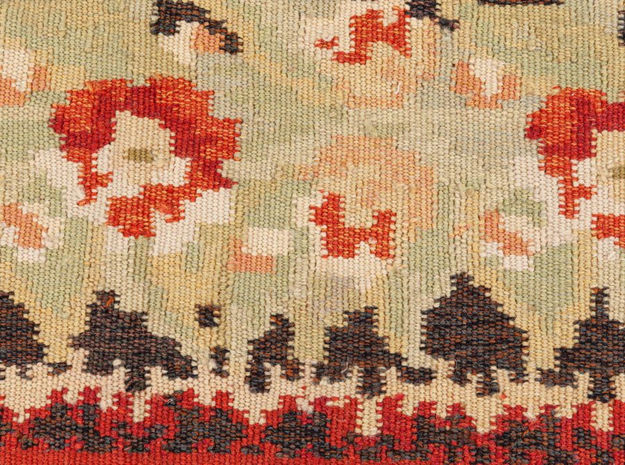 Doris Leslie Blau Collection Bassarabian Floral Beige Brown Orange Handmade Rug N10654