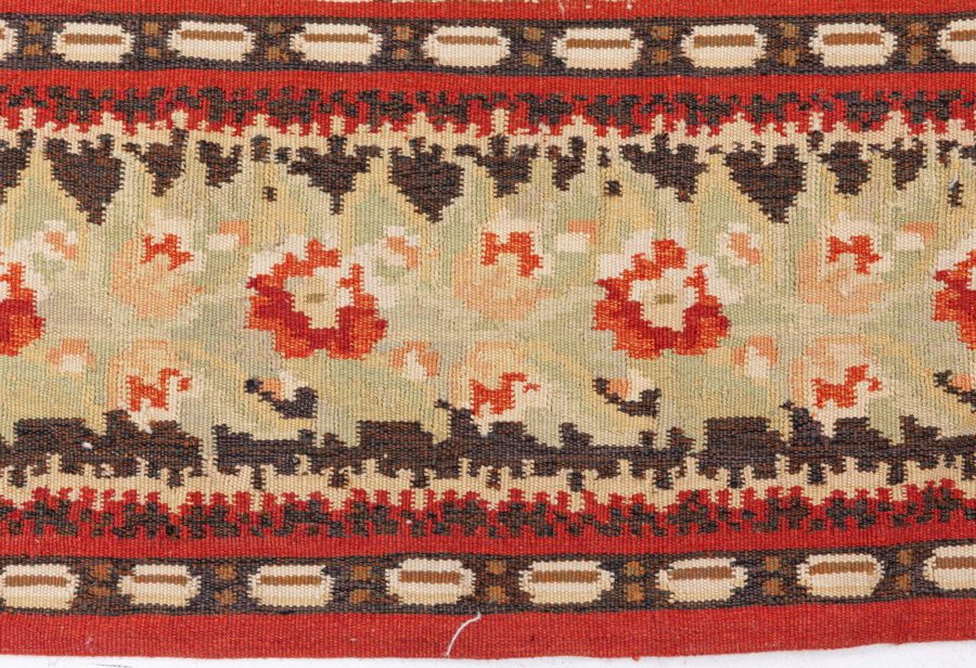 Doris Leslie Blau Collection Bassarabian Floral Beige Brown Orange Handmade Rug N10654
