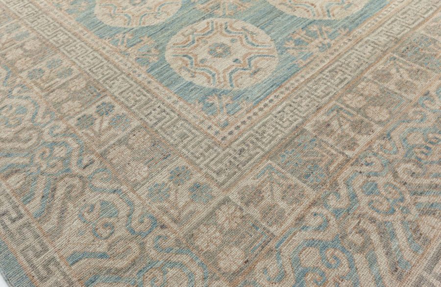 Doris Leslie Blau Collection Samarkand Style Blue Brown Handmade Wool Rug N10673