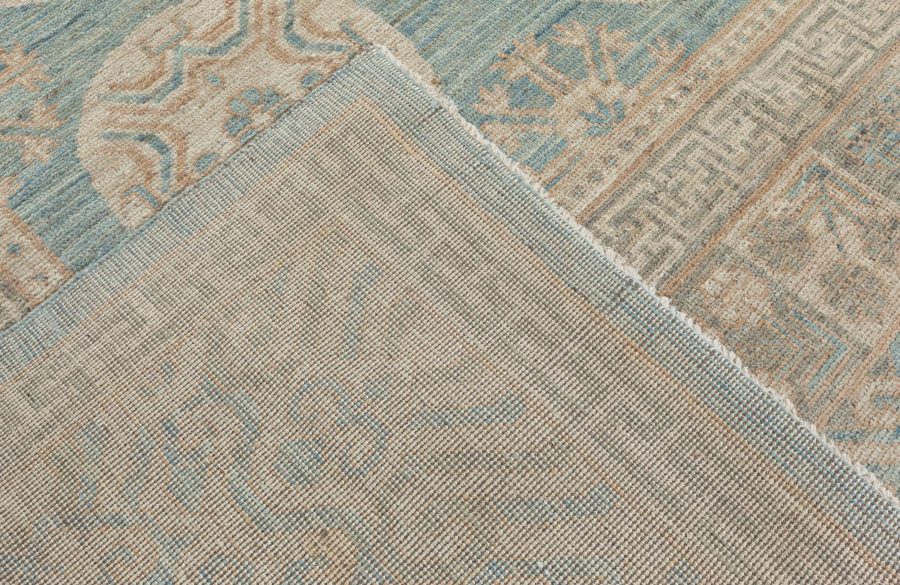 Doris Leslie Blau Collection Samarkand Style Blue Brown Handmade Wool Rug N10673