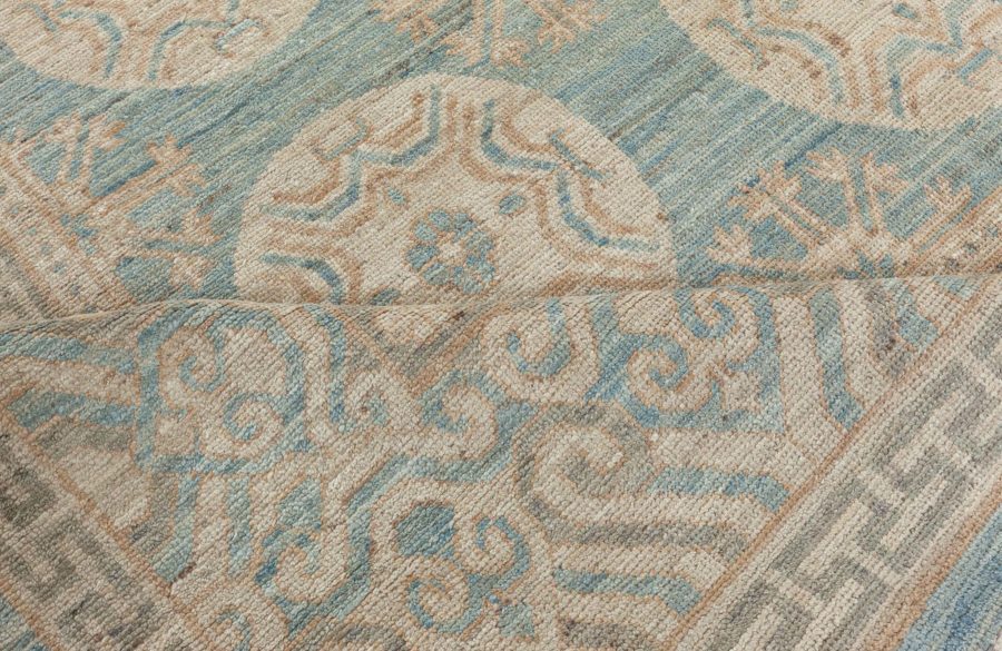 Doris Leslie Blau Collection Samarkand Style Blue Brown Handmade Wool Rug N10673