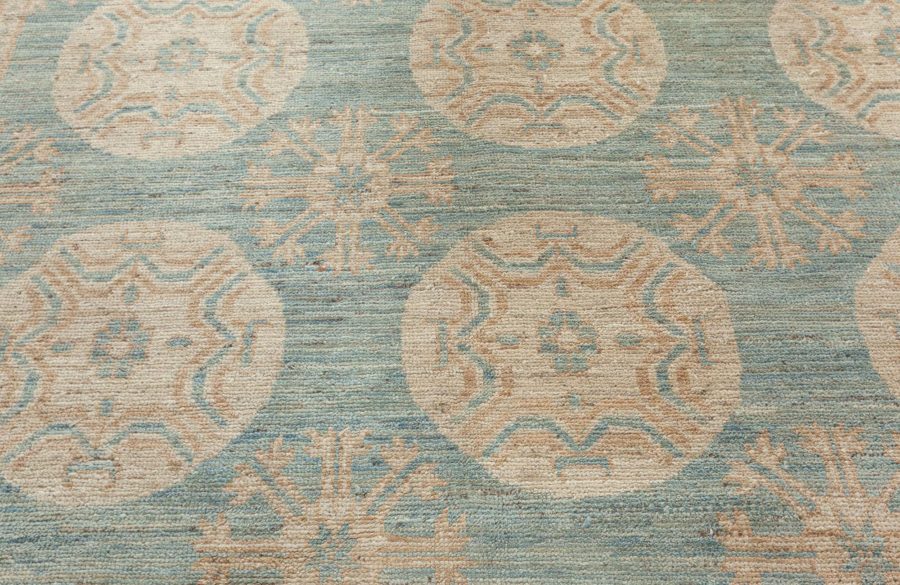 Doris Leslie Blau Collection Samarkand Style Blue Brown Handmade Wool Rug N10673