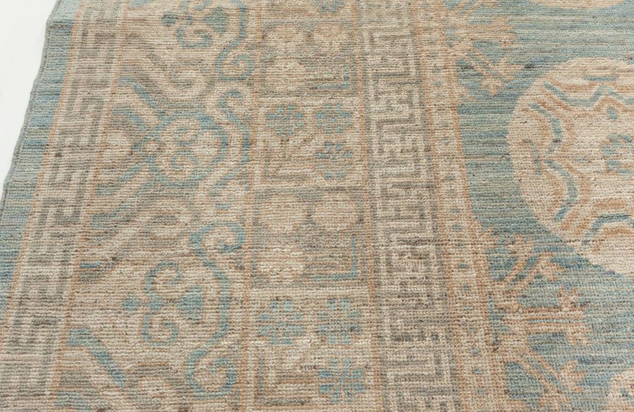 Doris Leslie Blau Collection Samarkand Style Blue Brown Handmade Wool Rug N10673