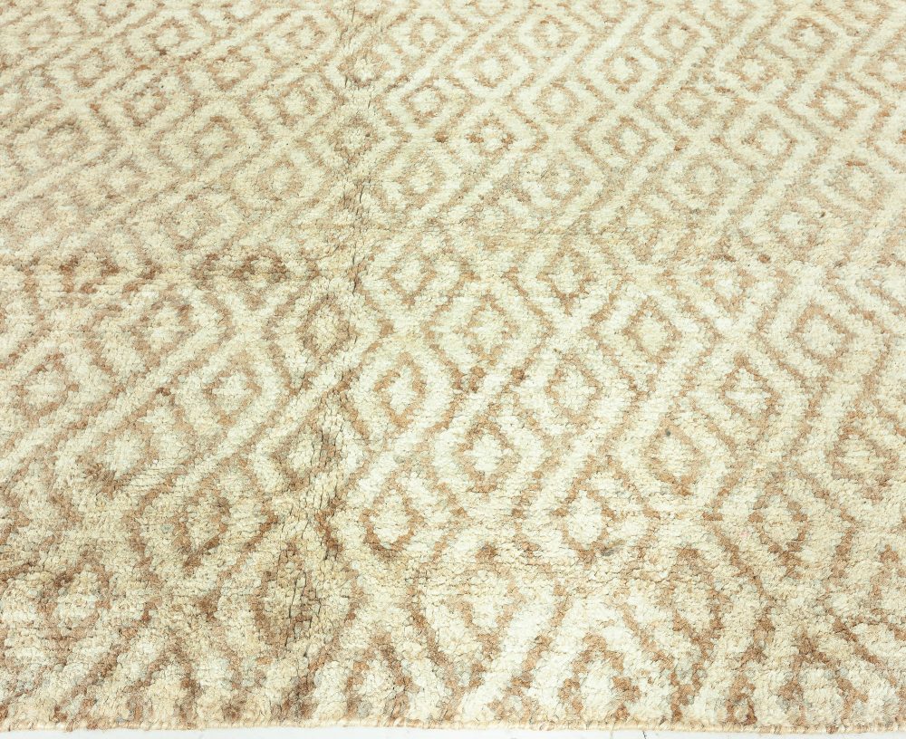 Doris Leslie Blau Collection Sacco Gold and Brown Hand Knotted Wool Rug N10675