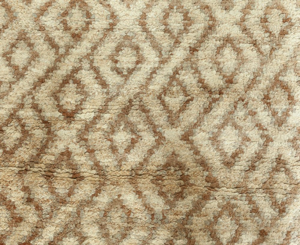 Doris Leslie Blau Collection Sacco Gold and Brown Hand Knotted Hemp Rug N10675
