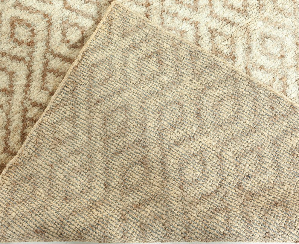 Doris Leslie Blau Collection Sacco Gold and Brown Hand Knotted Hemp Rug N10675