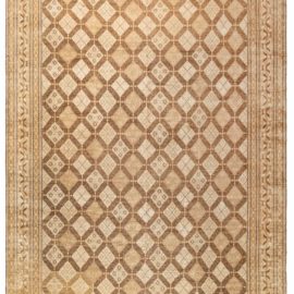 Modern Art Deco-Inspired Tibetan Rug in Silk and Wool Inspired by LeLeu N10795