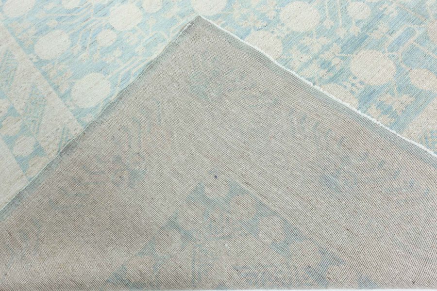 Doris Leslie Blau Collection Samarkand Pastel Blue and Cream Handwoven Wool Rug N10823
