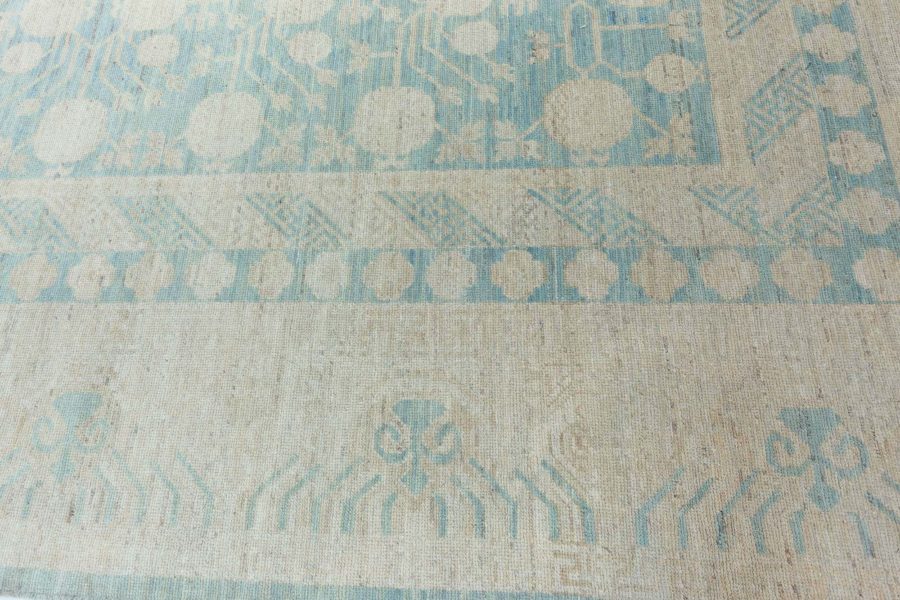 Doris Leslie Blau Collection Samarkand Pastel Blue and Cream Handwoven Wool Rug N10823