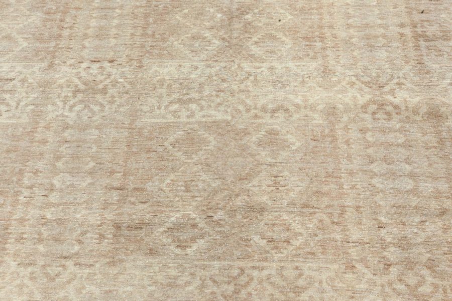 Doris Leslie Blau Collection Samarkand Beige and Brown Handmade Wool Carpet N10826