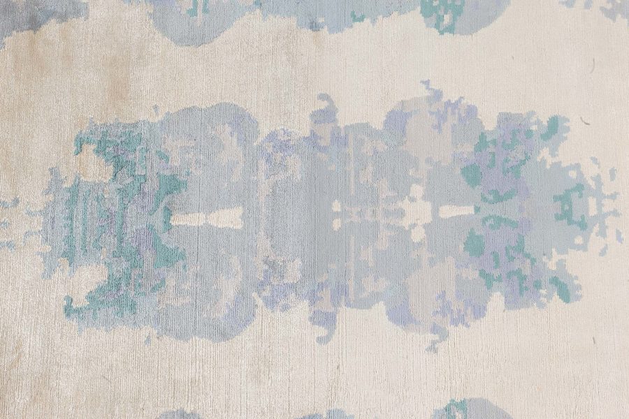 Doris Leslie Blau Collection Modern Eskayel Jangala Abstract Green Silk Rug N10875