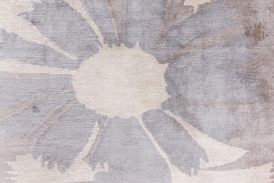 Doris Leslie Blau Collection Floral Lilly Design Hand Knotted Silk Rug N10967