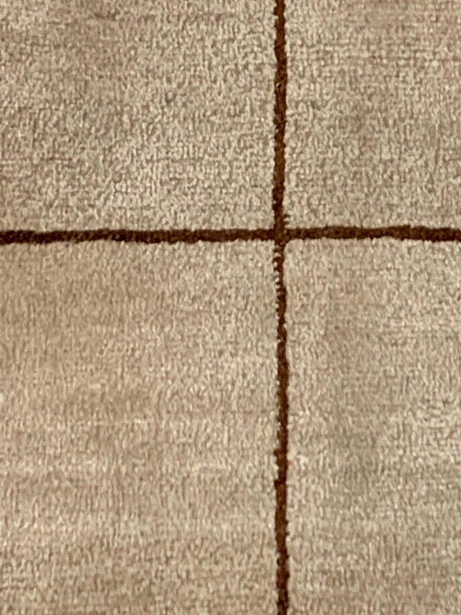 Doris Leslie Blau Collection Geometric Design Silk Rug in beige, brown and white N10969