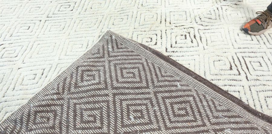 Doris Leslie Blau Collection High-quality Extra Large High-Low Lattice Wool Rug N11085