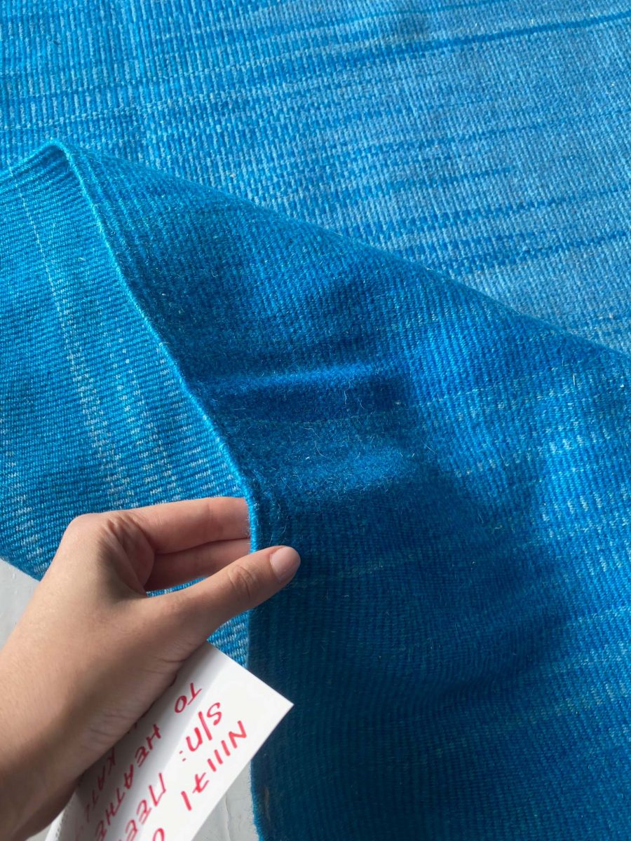 Doris Leslie Blau Collecction Blue Handmade Wool Kilim Rug N11171