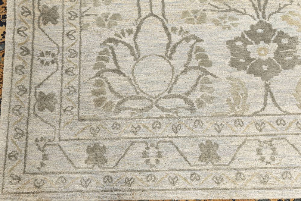 Doris Leslie Blau Collection Blue and Golden Beige Indian Inspired Design II Rug N11197