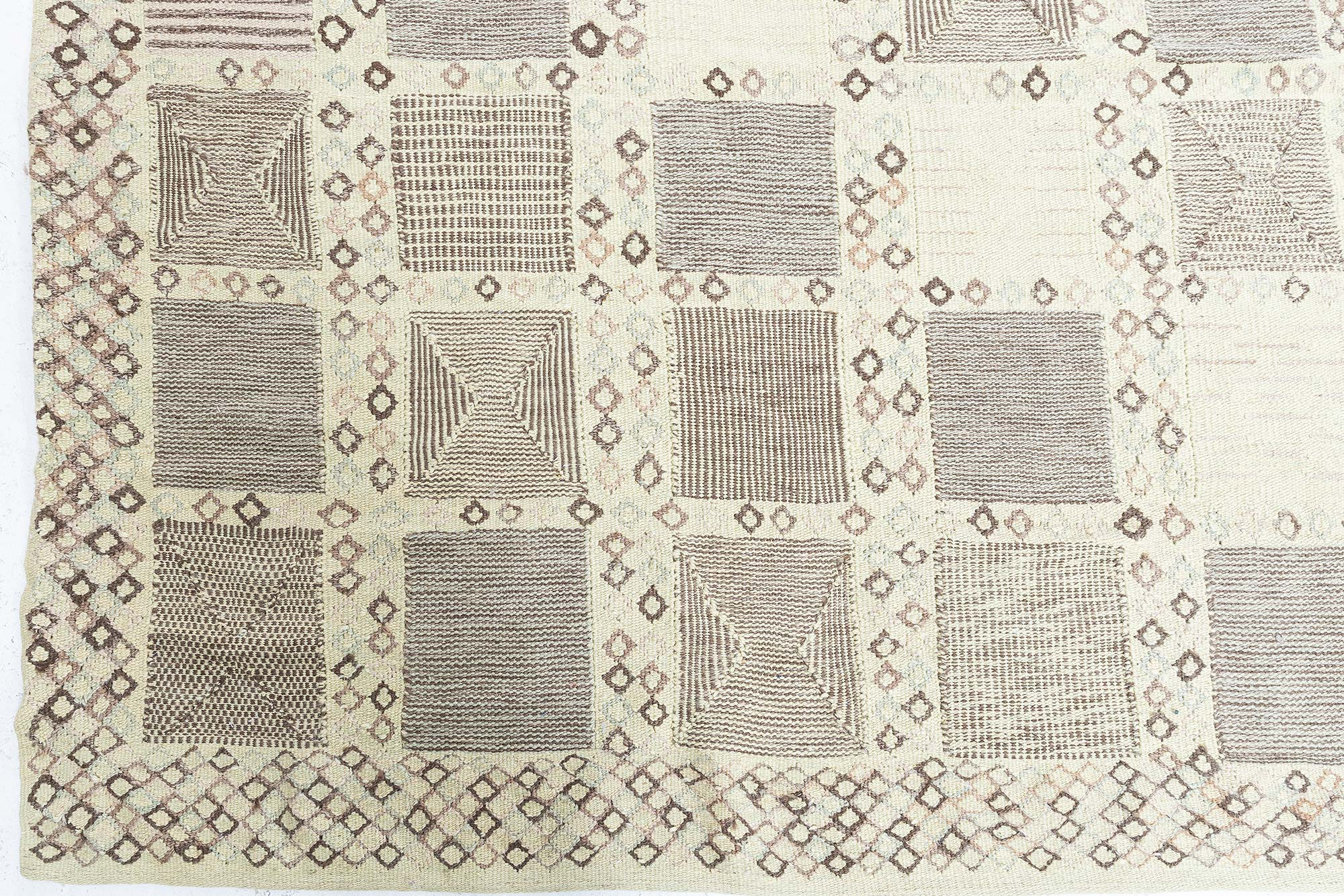 “Opus” Modern Flatweave Geometric Pale Sand Handmade Wool Rug N11208 “Opus” Modern Flatweave Geometric Pale Sand Handmade Wool Rug N11208