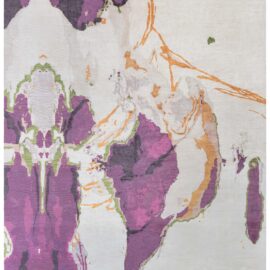 Abstract Modern Oversized Handmade Light Beige Silk Rug “Madagascar” Designed By Eskayel N11249