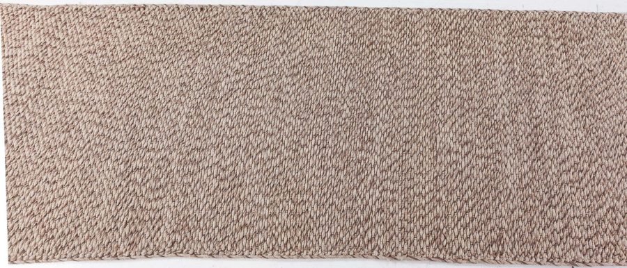 Doris Leslie Blau Collection Contemporary Solid Brown Handmade Wool Runner N11341