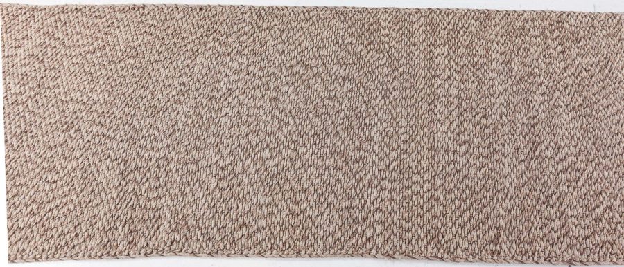 Doris Leslie Blau Collection Contemporary Solid Brown Handmade Wool Runner N11341