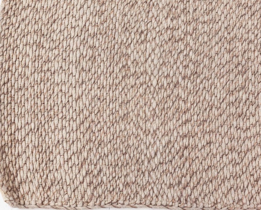 Doris Leslie Blau Collection Contemporary Solid Brown Handmade Wool Runner N11341