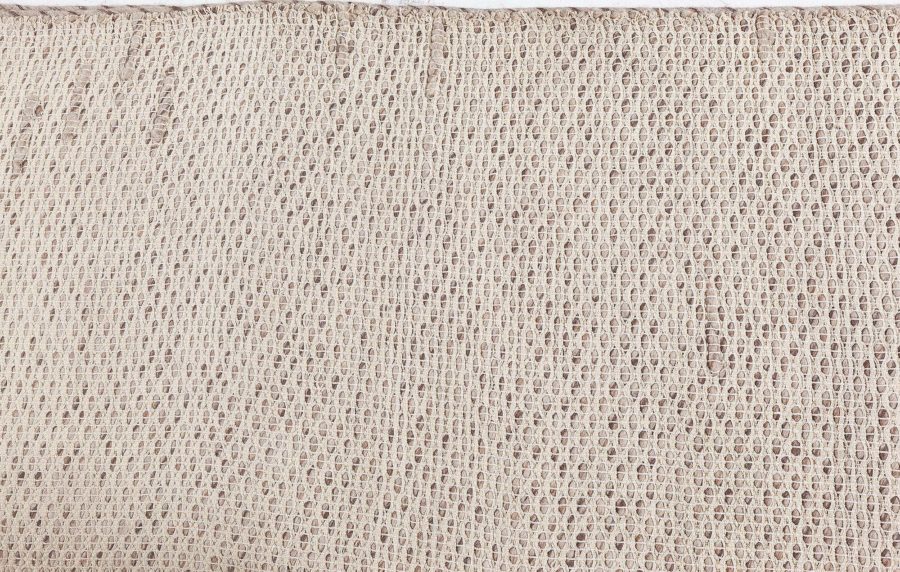 Doris Leslie Blau Collection Contemporary Solid Brown Handmade Wool Runner N11341