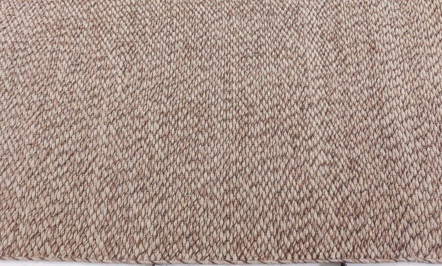 Doris Lelie Blau Collection Contemporary Solid Brown Handmade Wool Runner N11342