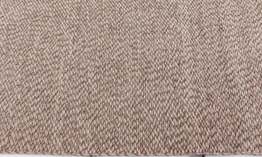 Doris Lelie Blau Collection Contemporary Solid Brown Handmade Wool Runner N11342