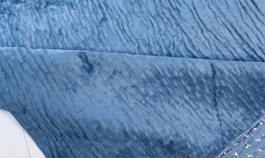 Doris Leslie Blau Collection Sand Dunes Blue Silk Modern Rug N11413