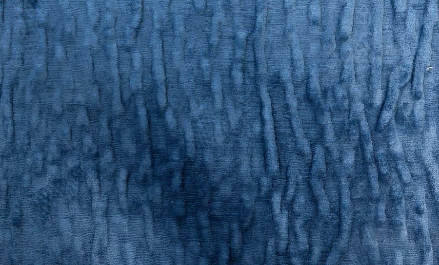 Doris Leslie Blau Collection Sand Dunes Blue Silk Modern Rug N11413