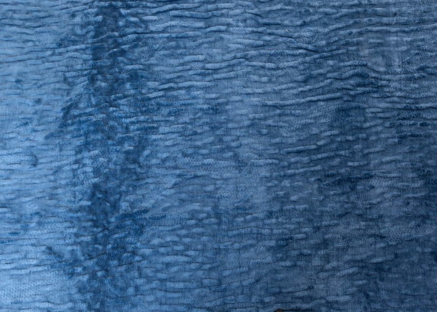 Doris Leslie Blau Collection Sand Dunes Blue Silk Modern Rug N11413