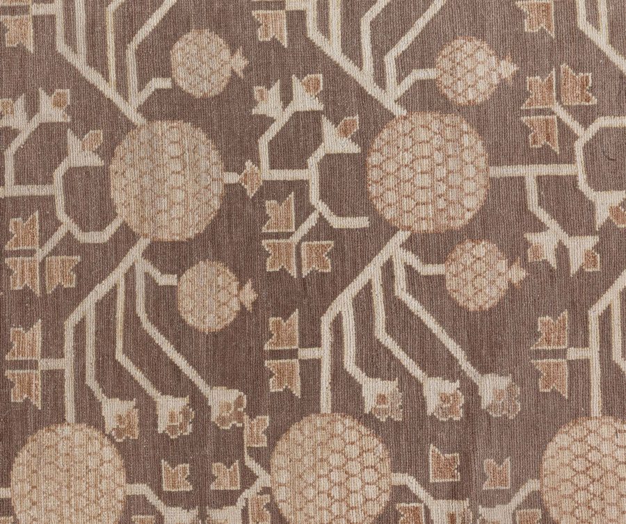 Doris Leslie Blau Collection Samarkand Beige and Brown Hand Knotted Wool Rug N12722