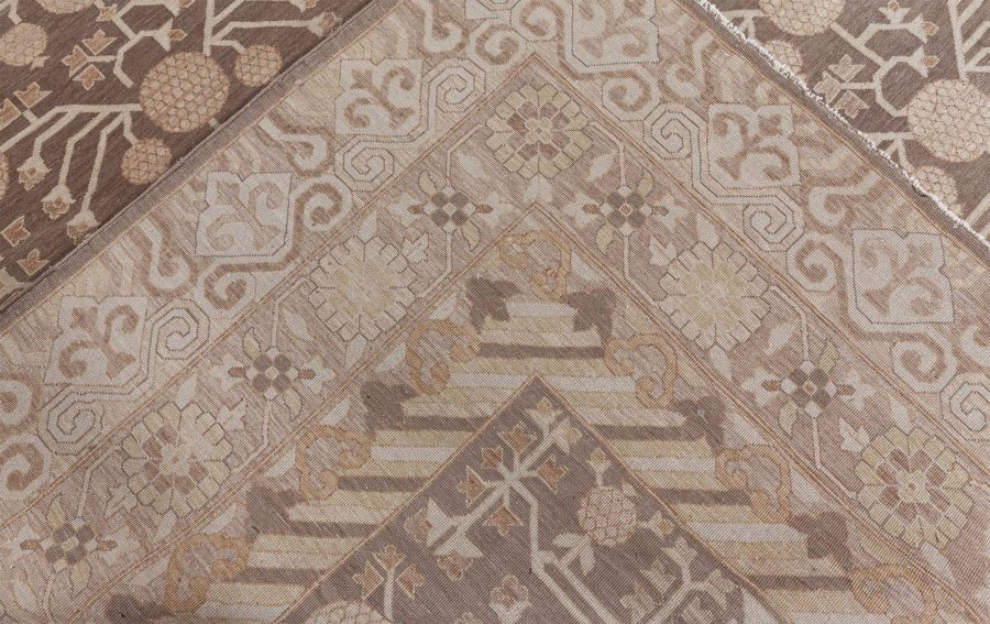 Doris Leslie Blau Collection Samarkand Beige and Brown Hand Knotted Wool Rug N12722