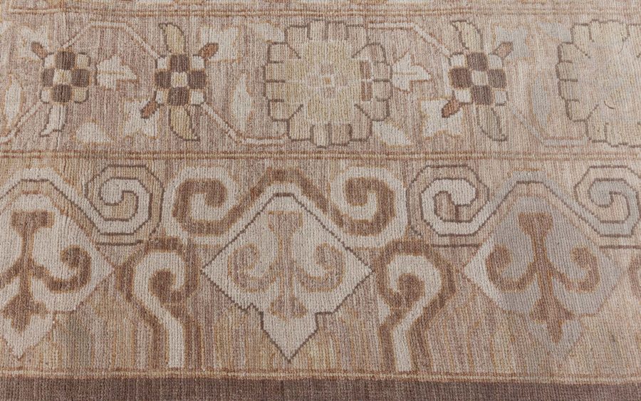 Doris Leslie Blau Collection Samarkand Beige and Brown Hand Knotted Wool Rug N12722