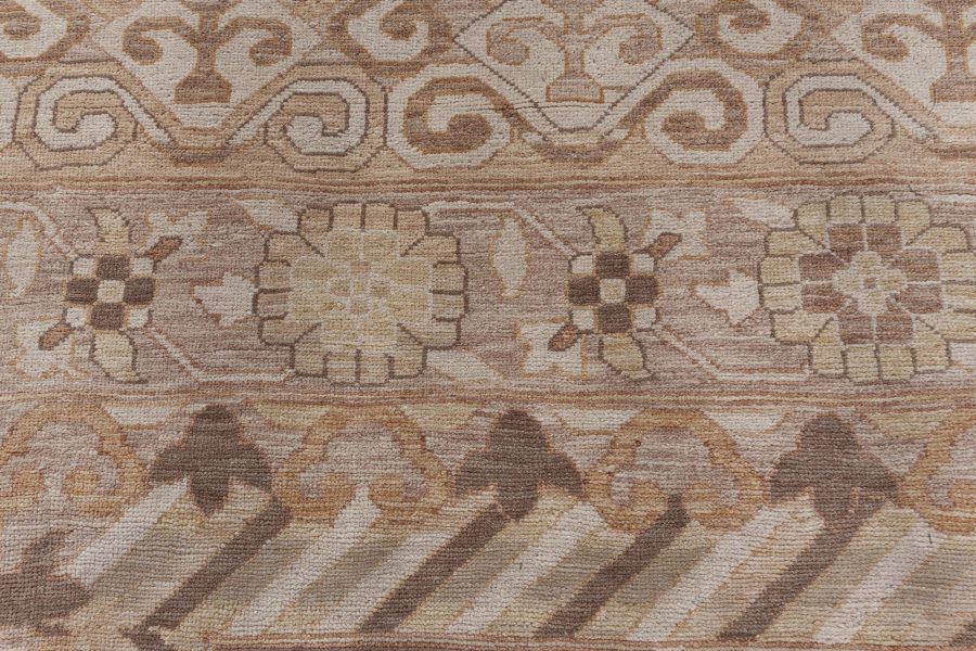 Doris Leslie Blau Collection Samarkand Beige and Brown Hand Knotted Wool Rug N12722