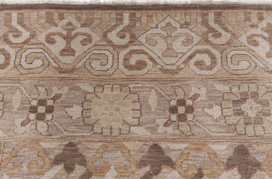 Doris Leslie Blau Collection Samarkand Beige and Brown Hand Knotted Wool Rug N12722