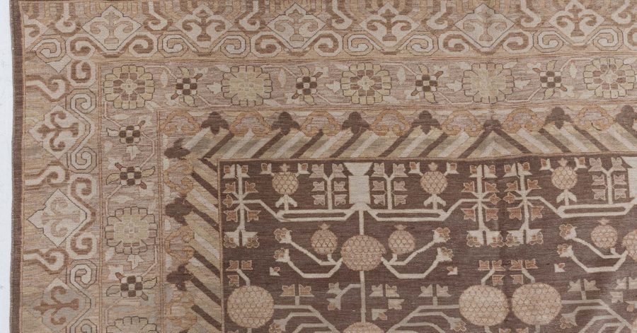 Doris Leslie Blau Collection Samarkand Beige and Brown Hand Knotted Wool Rug N12722