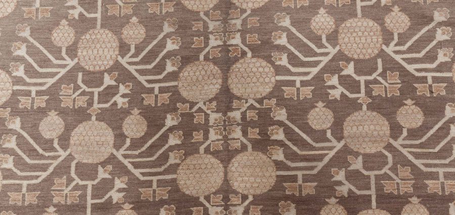 Doris Leslie Blau Collection Samarkand Beige and Brown Hand Knotted Wool Rug N12722