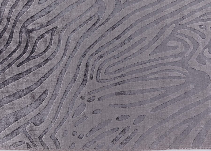 Doris Leslie Blau Collection Modern Animal Print Gray Rug N12724