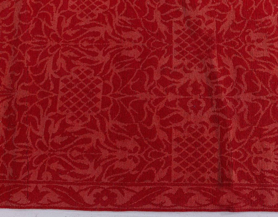 Doris Leslie Blau Collection Tibetan Red Floral Design Handmade Wool Rug N12726